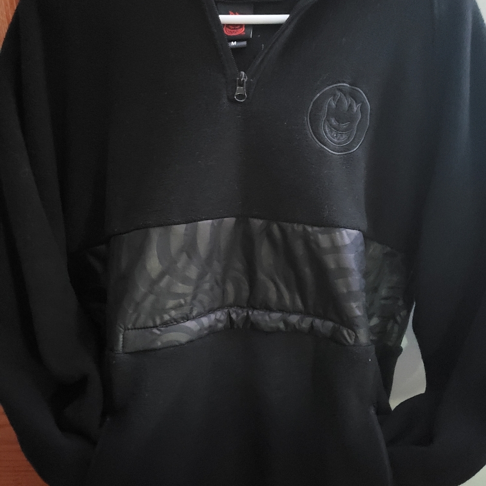 NEVER WORN SPITFIRE BURNOUT ANORAK FLEECE JACKET BLACK